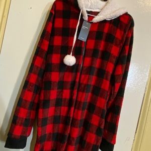 Red flannel Onesie